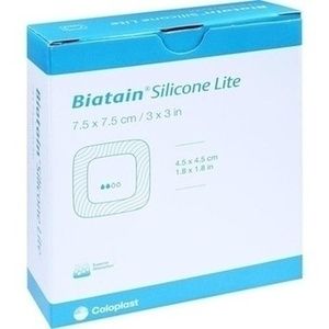 BIATAIN Silicone Lite Schaumverband 7,5x7,5 cm