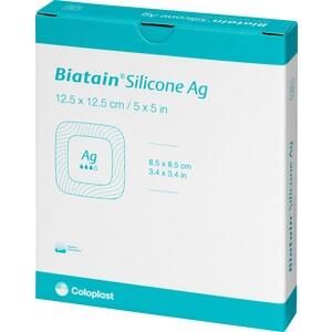 BIATAIN Silicone Ag Schaumverband 12,5x12,5 cm