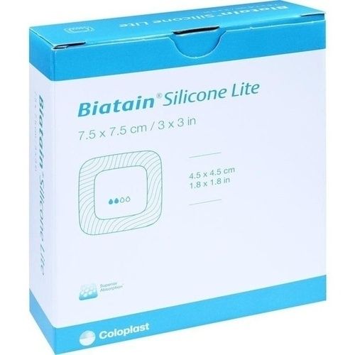 BIATAIN Silicone Lite Schaumverband 7,5x7,5 cm