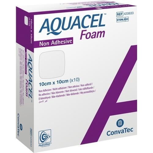 AQUACEL Foam nicht adhäsiv 10x10 cm Verband