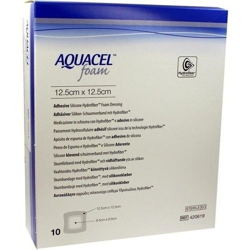 AQUACEL Foam adhäsiv 12,5x12,5 cm Verband