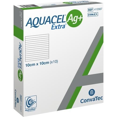 AQUACEL Ag+ Extra 10x10 cm Kompressen