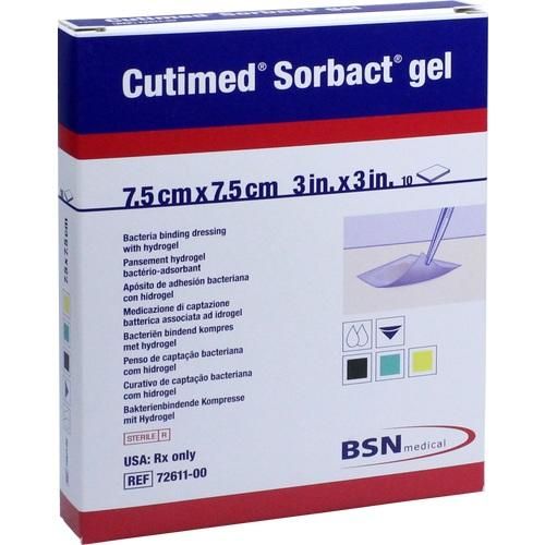 CUTIMED Sorbact Gel Kompressen 7,5x7,5 cm