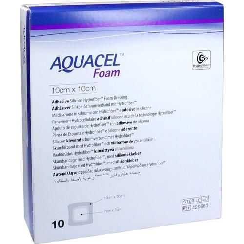 AQUACEL Foam adhäsiv 10x10 cm Verband